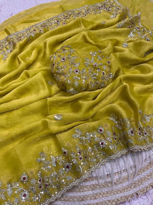 Dual tone fandy chiffon sarees - Image 17