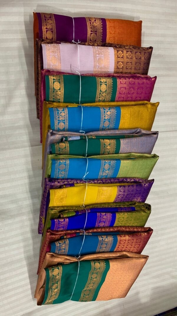 Bridesmaids semi silk sarees - Image 16