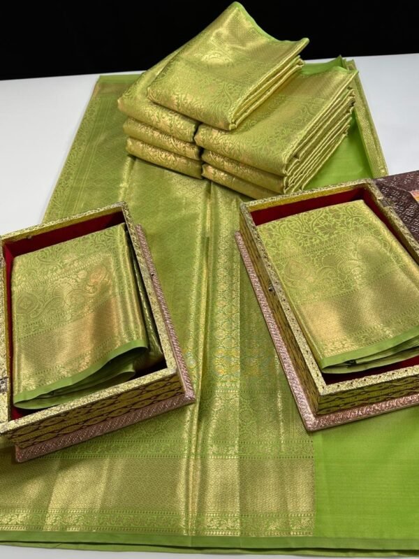Soft semi kanchi brocade saree - Image 5
