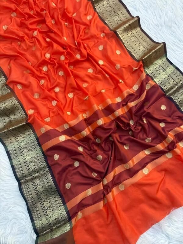 Banarasi Semi Katan Soft Silk Saree - Image 4