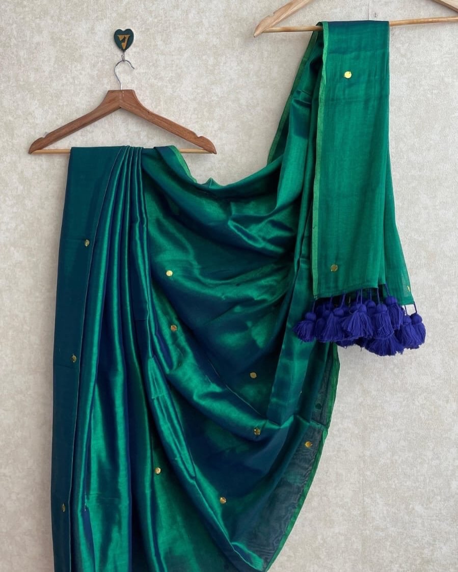 Peacock raga tissue silk saree - Image 4