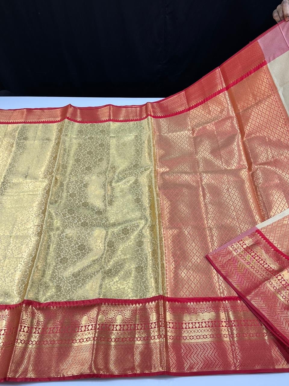 Soft semi-kanchi brocade saree - Image 7