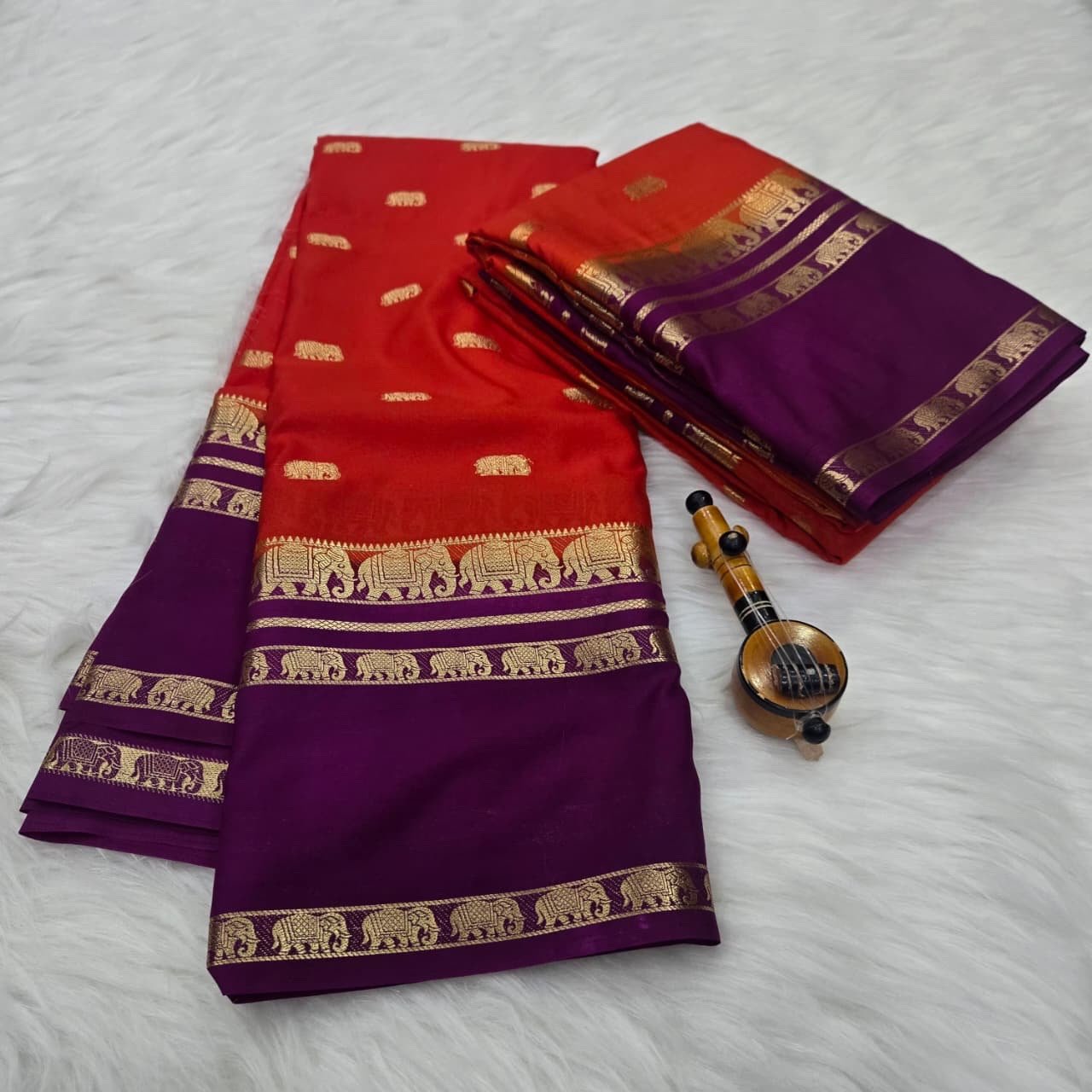 Mysore crepe silk saree - Image 1