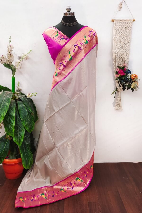 Banarasi soft silk paithani saree - Image 17