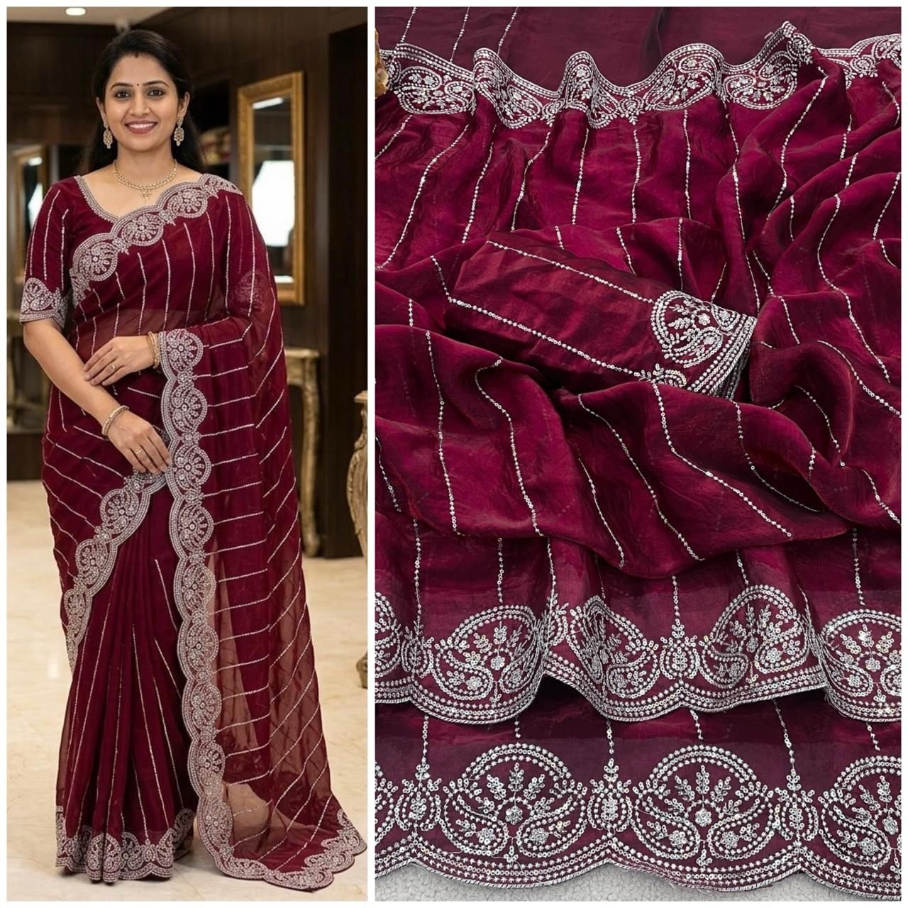 Fandy satin sarees - Image 10