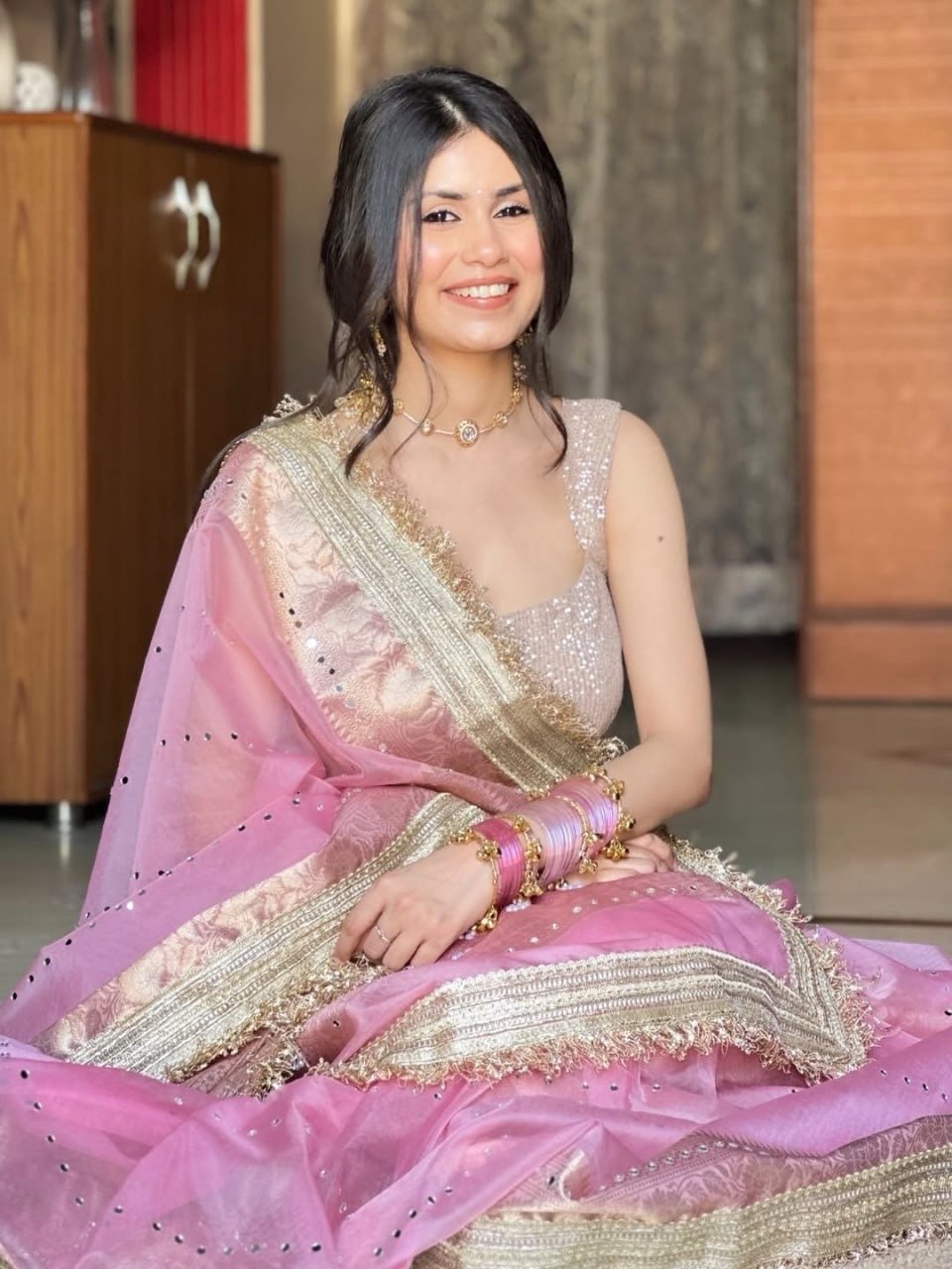 Banarasi kora silk sarees with pearl & mirror work - Image 8