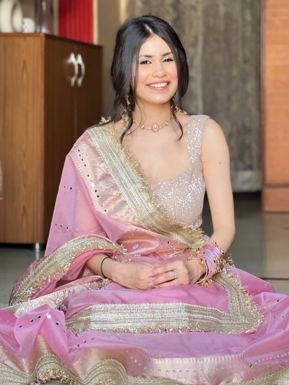 Banarasi kora silk sarees with pearl & mirror work - Image 3