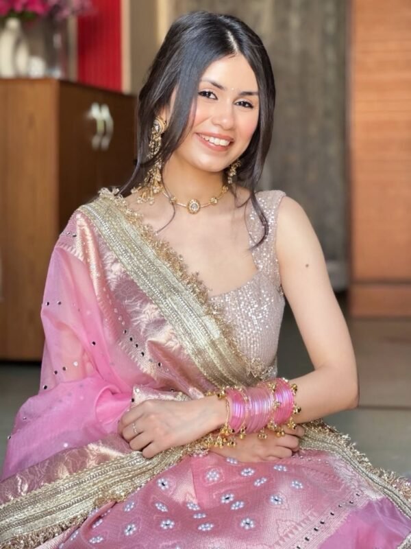 Banarasi kora silk sarees with pearl & mirror work - Image 2