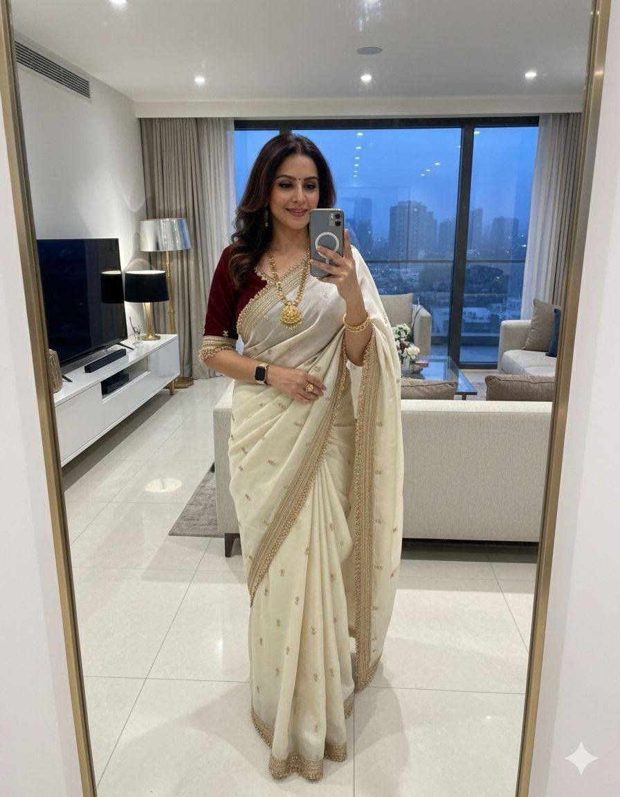 Space satin sarees - Image 2