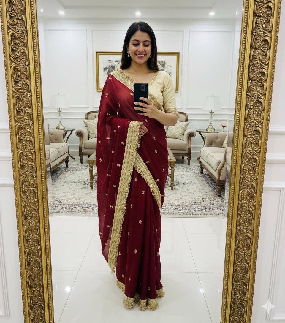 Space satin sarees - Image 1