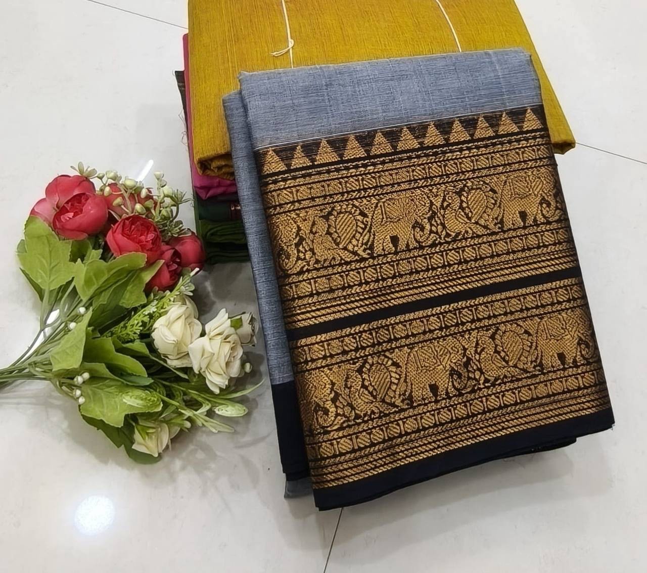 Kanchi cotton sarees - Image 2