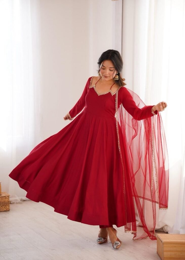 Roman silk Anarkali