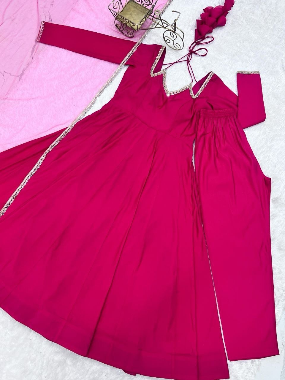 Roman silk Anarkali - Image 10