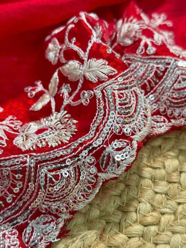 Red silk saree - Image 8