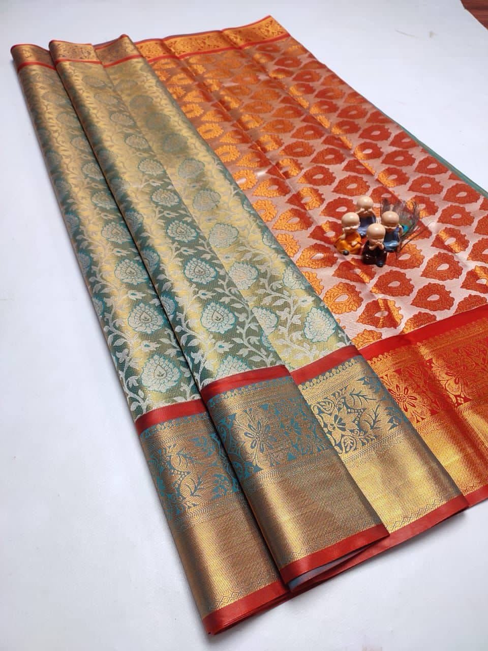 GRAND WEDDING TISSUE SILK SAREE - Image 8