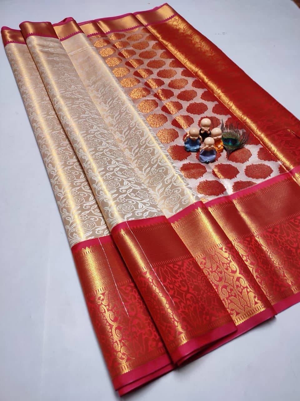 GRAND WEDDING TISSUE SILK SAREE - Image 6