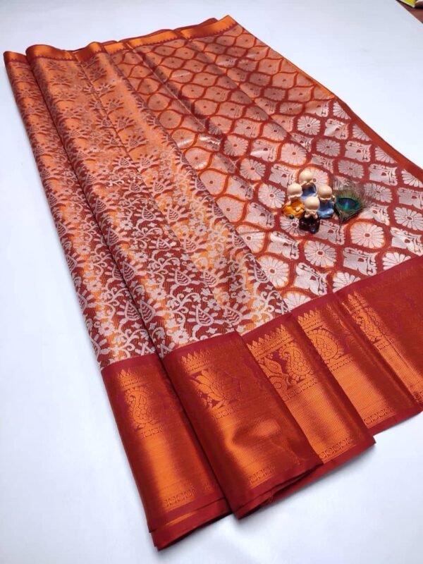 GRAND WEDDING TISSUE SILK SAREE - Image 9
