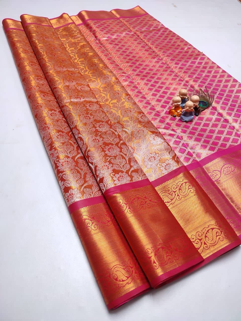 GRAND WEDDING TISSUE SILK SAREE - Image 11