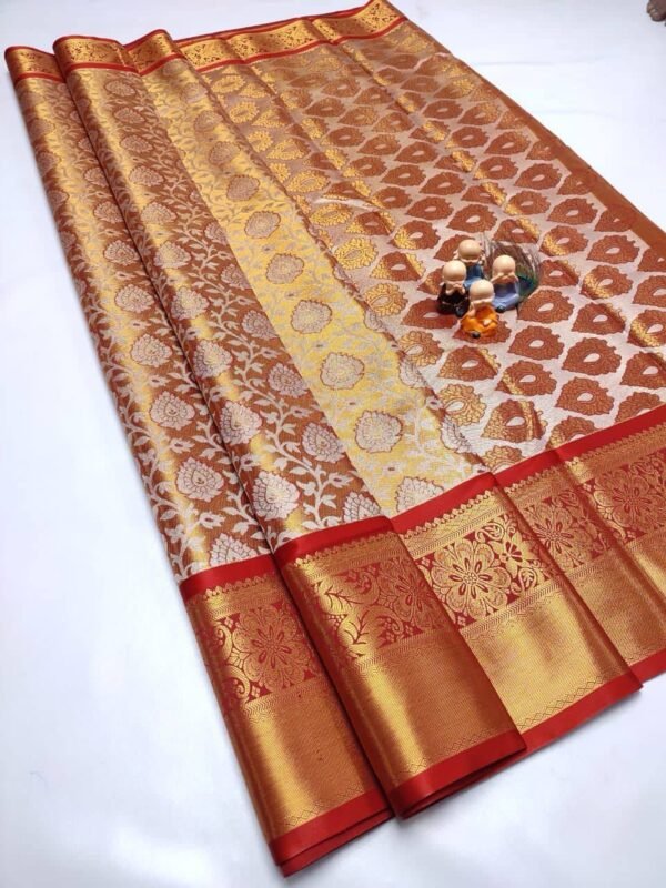 GRAND WEDDING TISSUE SILK SAREE - Image 14