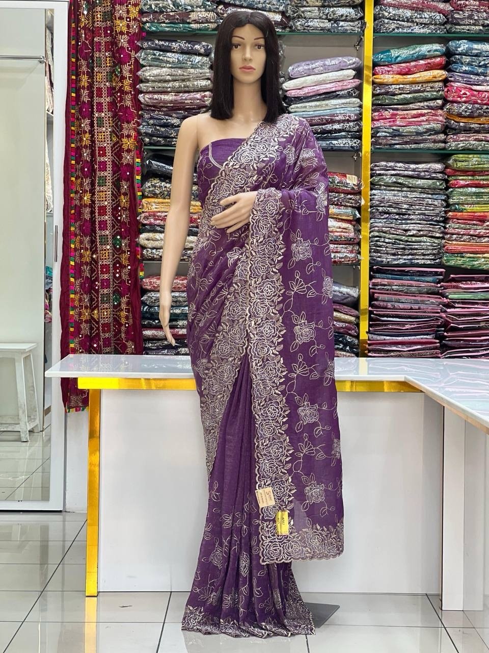 Crunchy silk sarees - Image 1