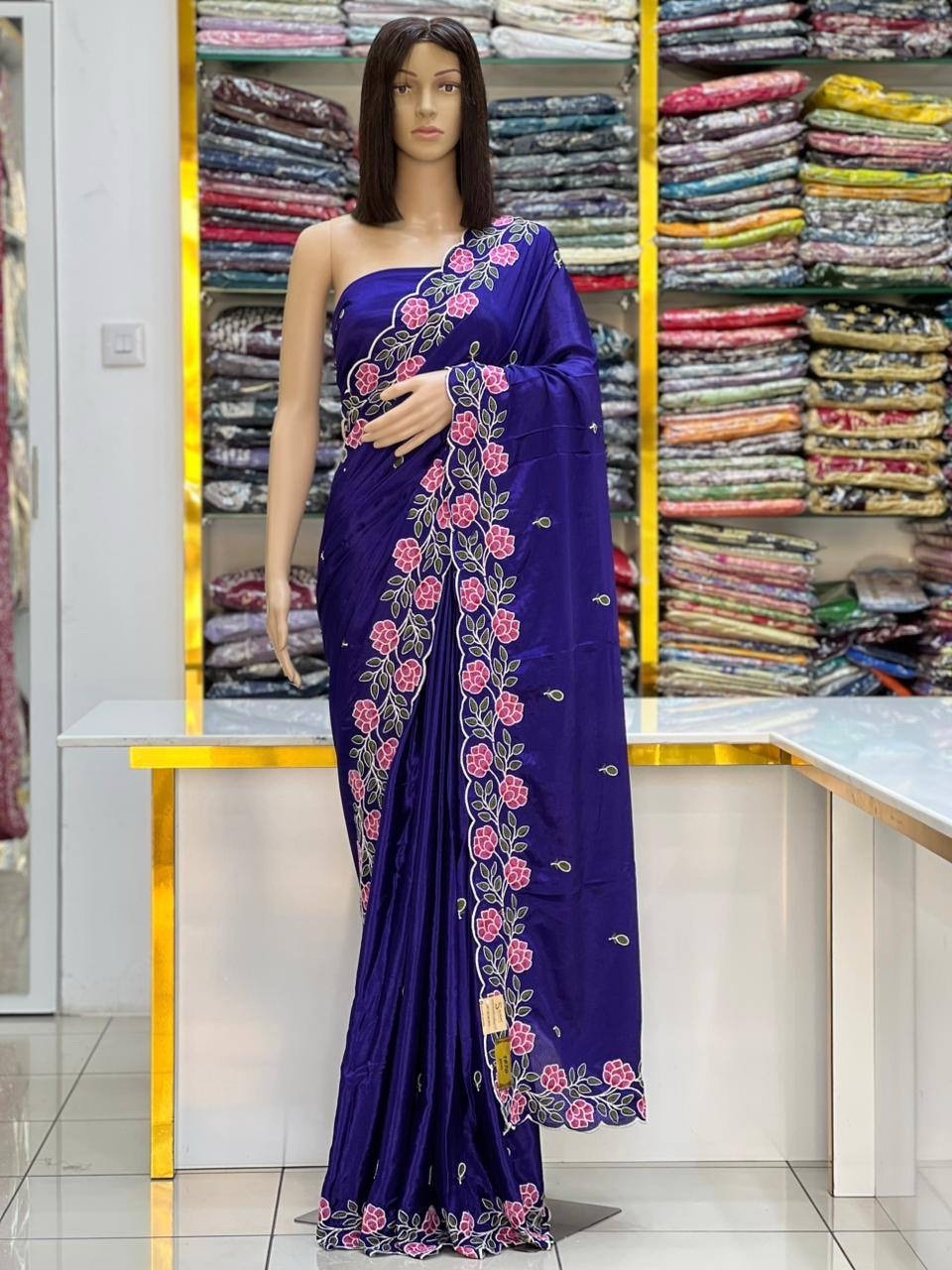 Chinon silk sarees - Image 2