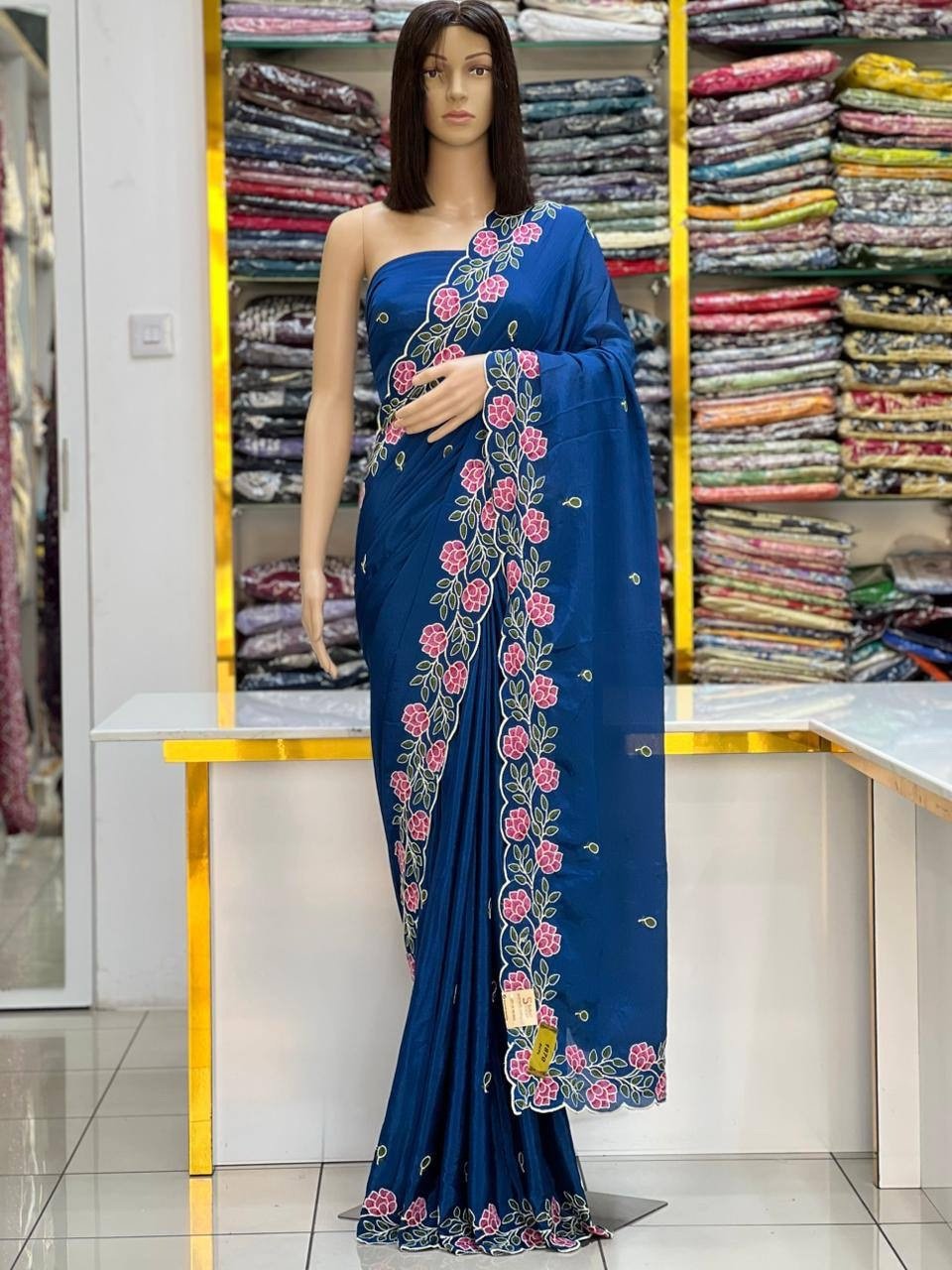 Chinon silk sarees - Image 5