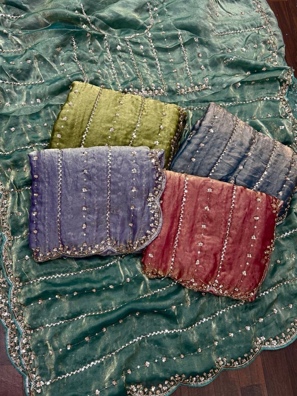 Dual toned dinner sarees - Image 3