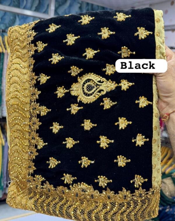 Bridal designer velvet sarees - Image 6