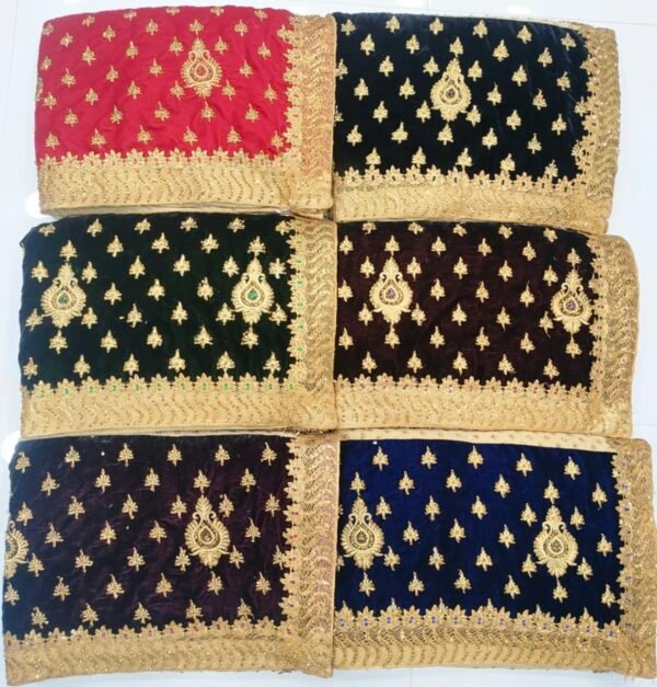Bridal designer velvet sarees - Image 4
