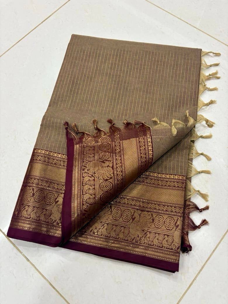 Kanchi Cotton Vaira Oosi Saree - Image 6