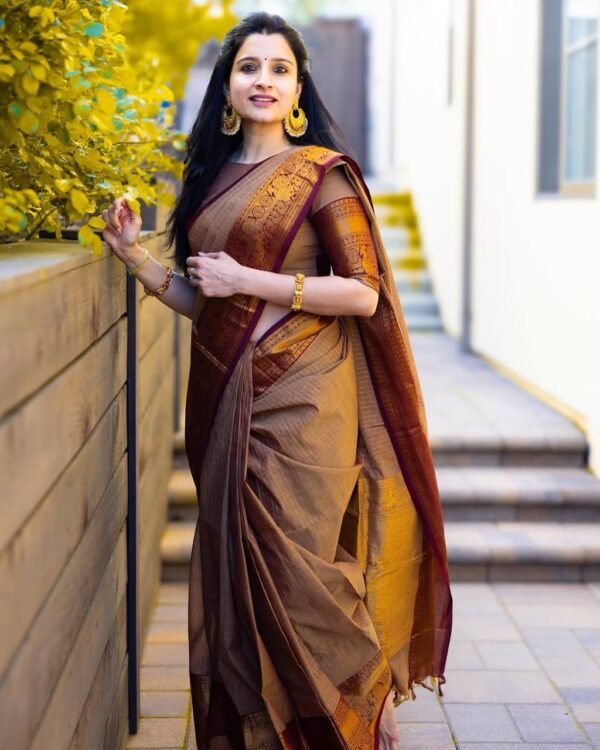 Kanchi Cotton Vaira Oosi Saree - Image 2