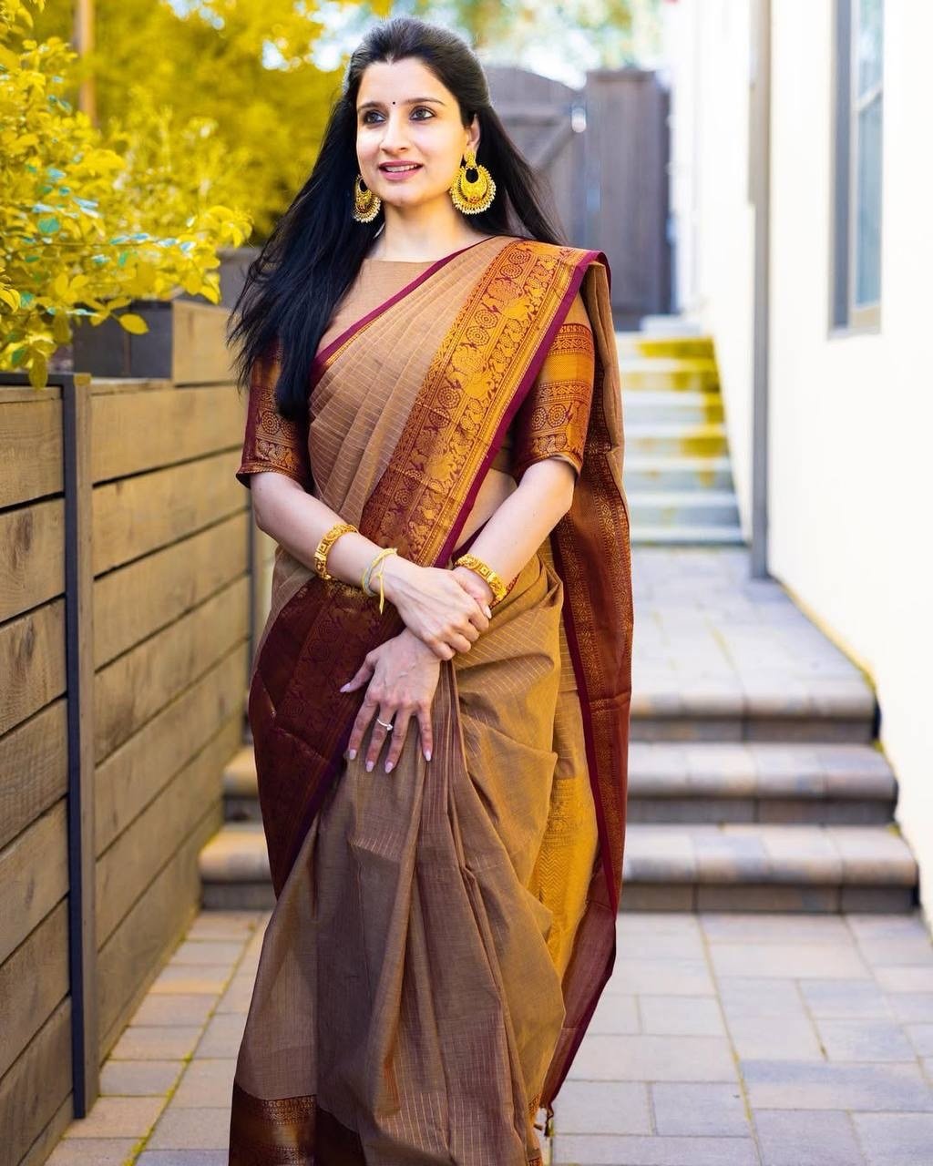 Kanchi Cotton Vaira Oosi Saree - Image 1