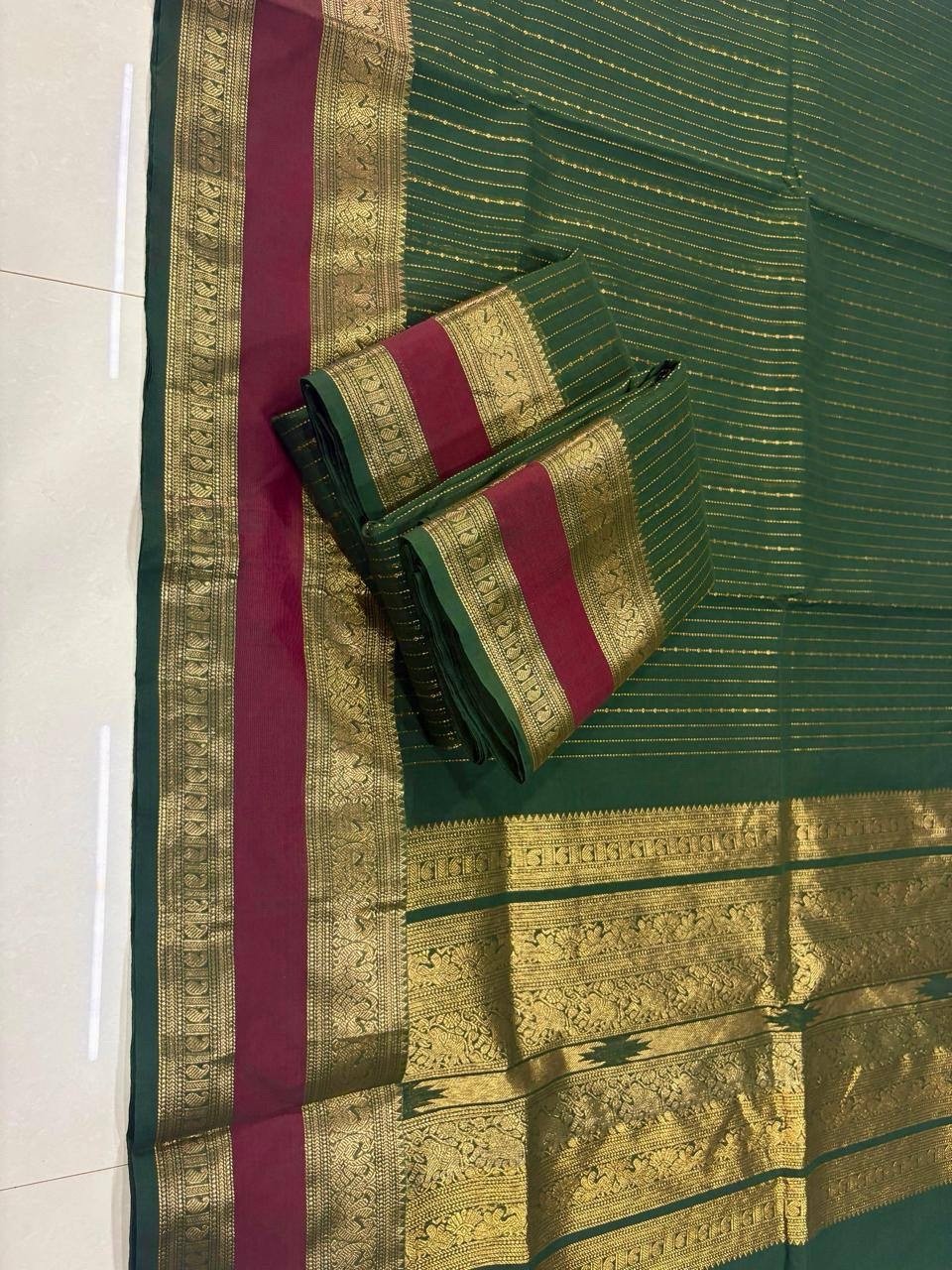 Kanchi Cotton Vaira Oosi Saree - Image 6