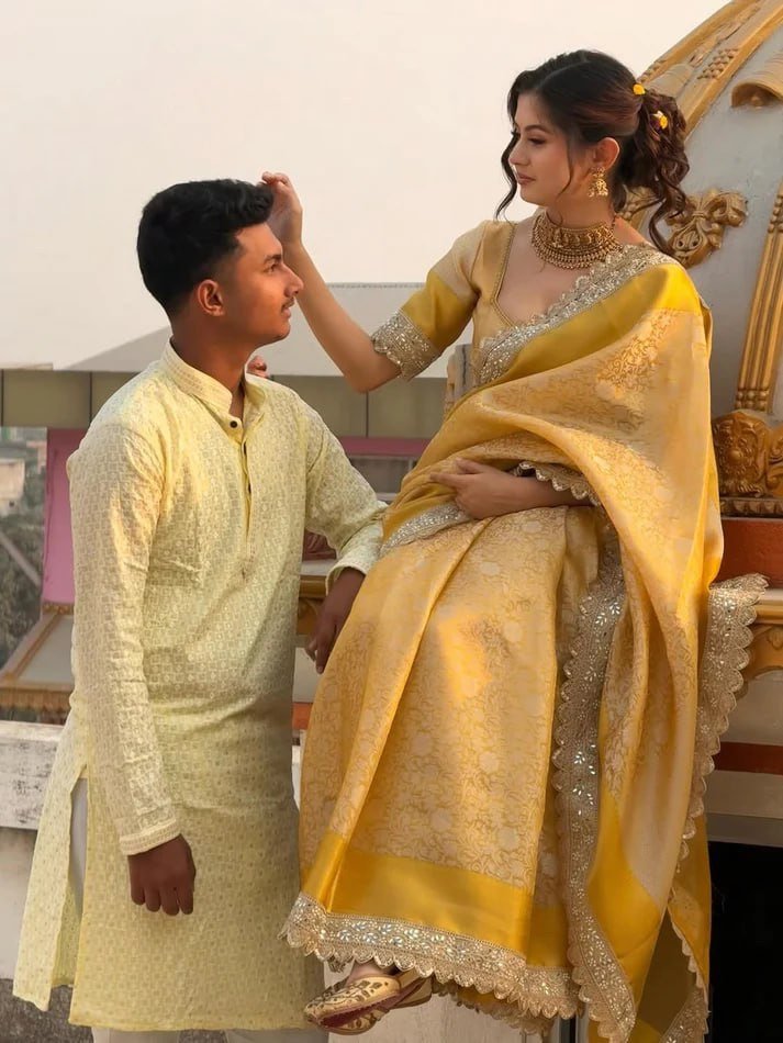 Handloom soft banarasi silk saree - Image 1