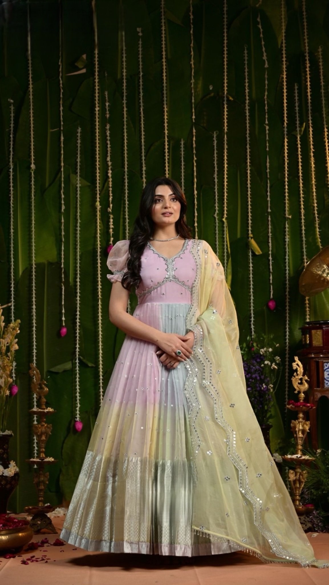 Organza Pattu Gown - Image 1