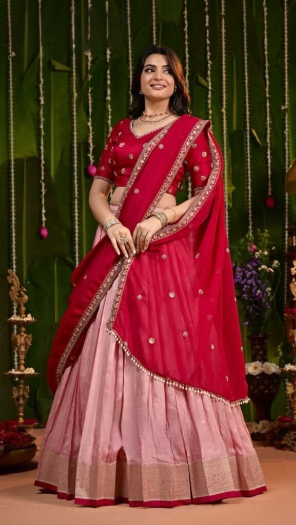 Veena Russian Silk Lehenga Set