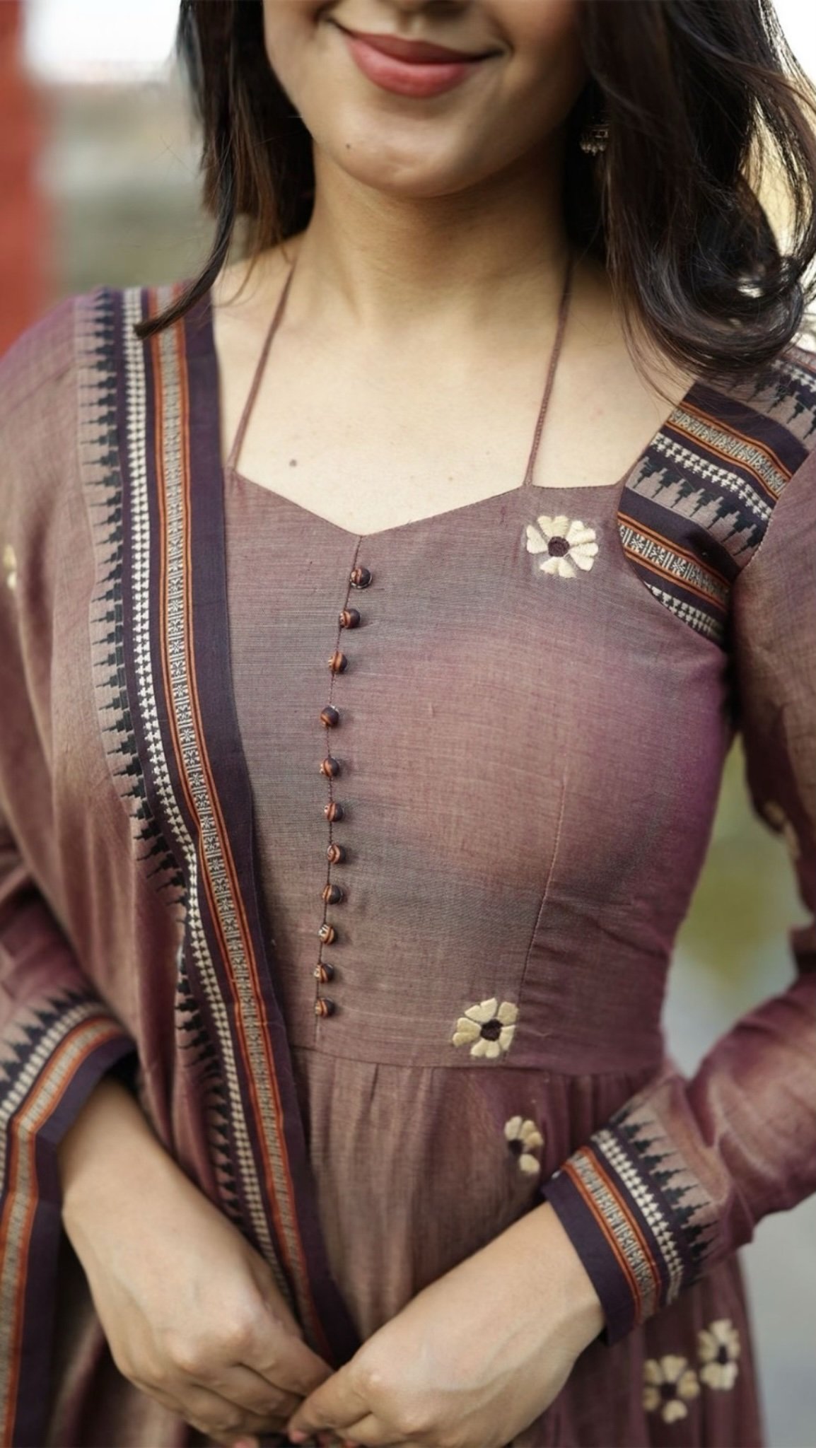 Chiku Chocolate Handloom Kurta Suit Set - Image 4