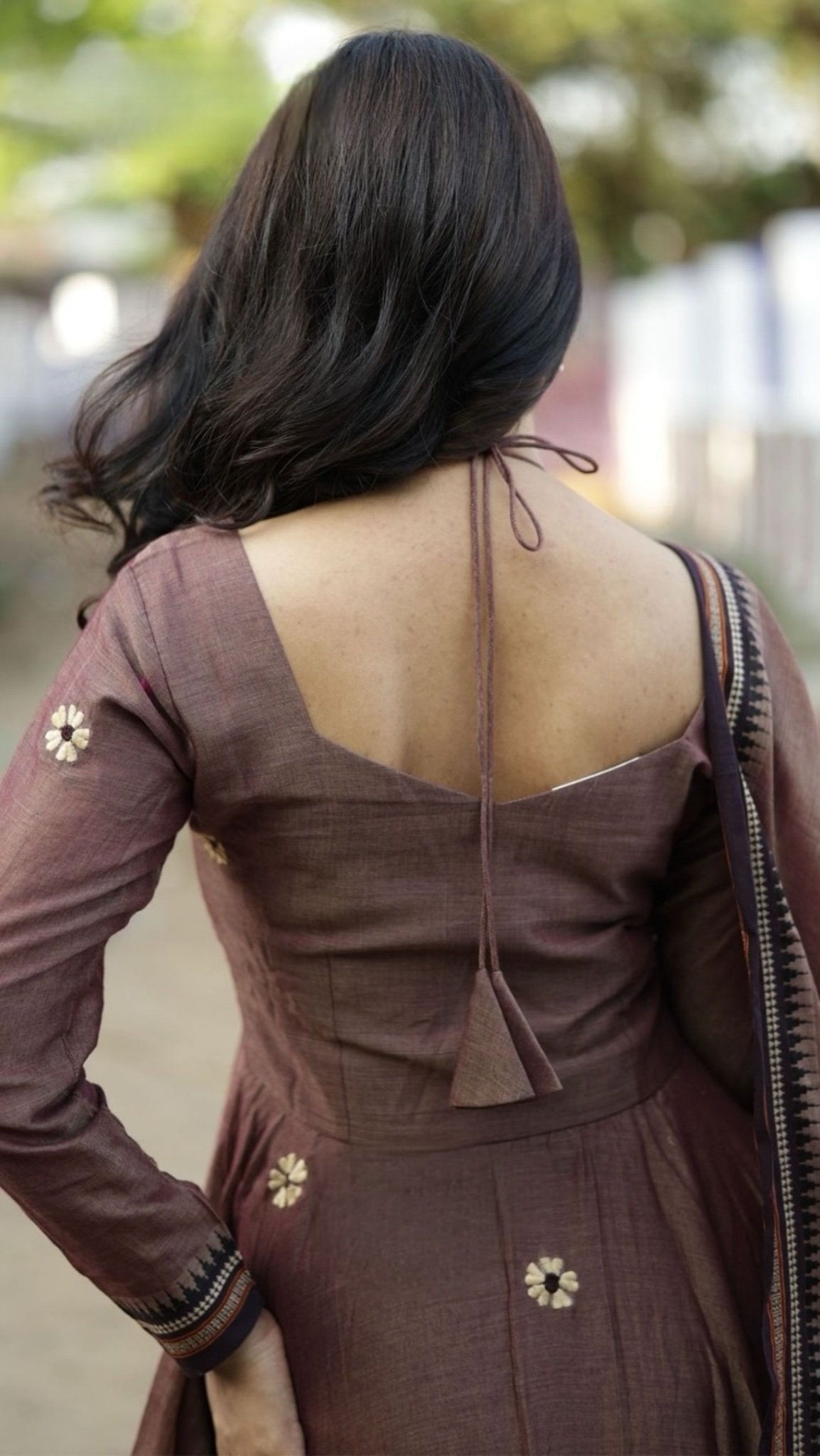 Chiku Chocolate Handloom Kurta Suit Set - Image 3