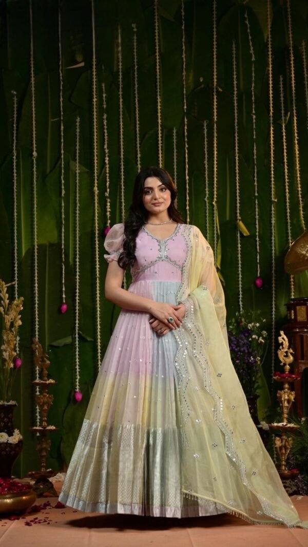 Organza Pattu Gown - Image 3
