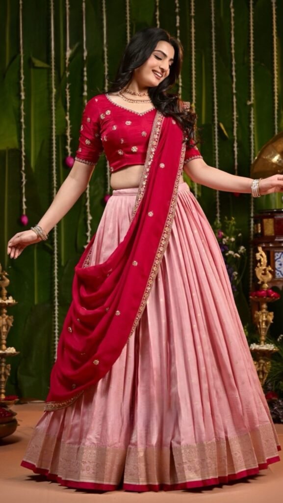 Veena Russian Silk Lehenga Set
