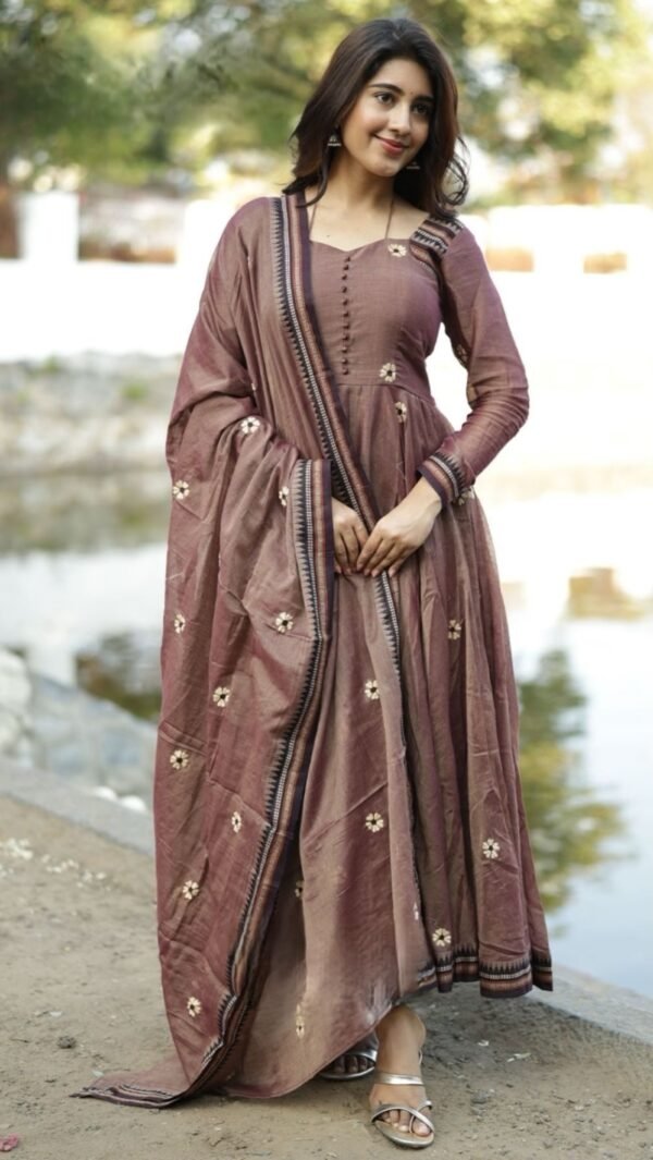 Chiku Chocolate Handloom Kurta Suit Set