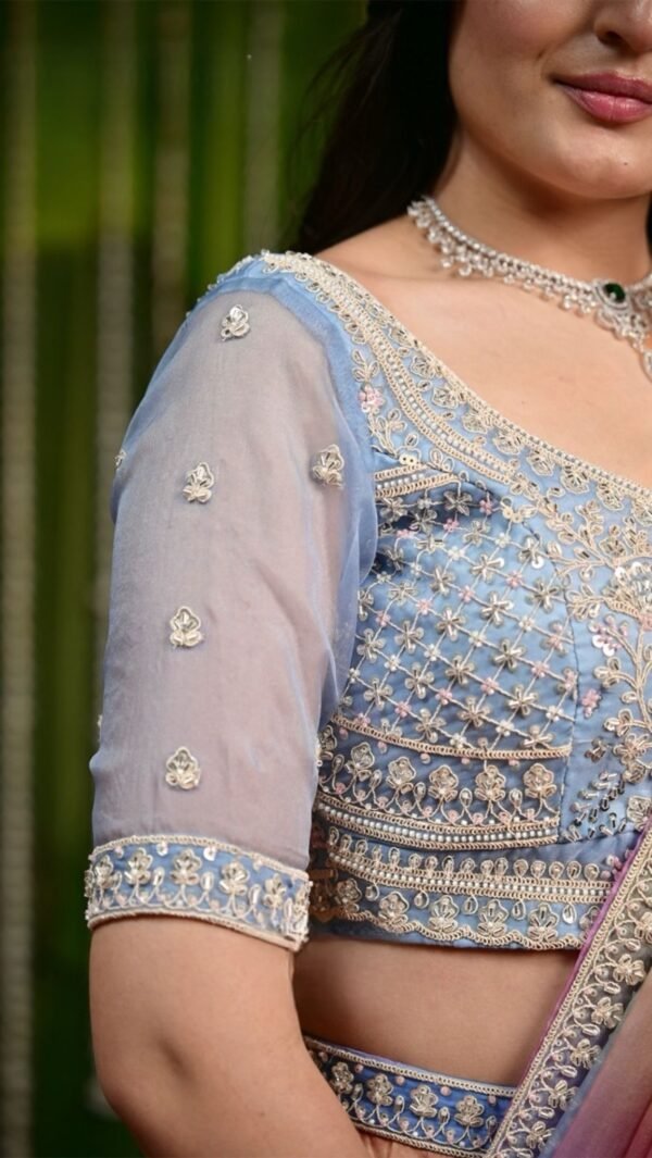 Sona Rainbow Organza Lehenga Set - Image 6