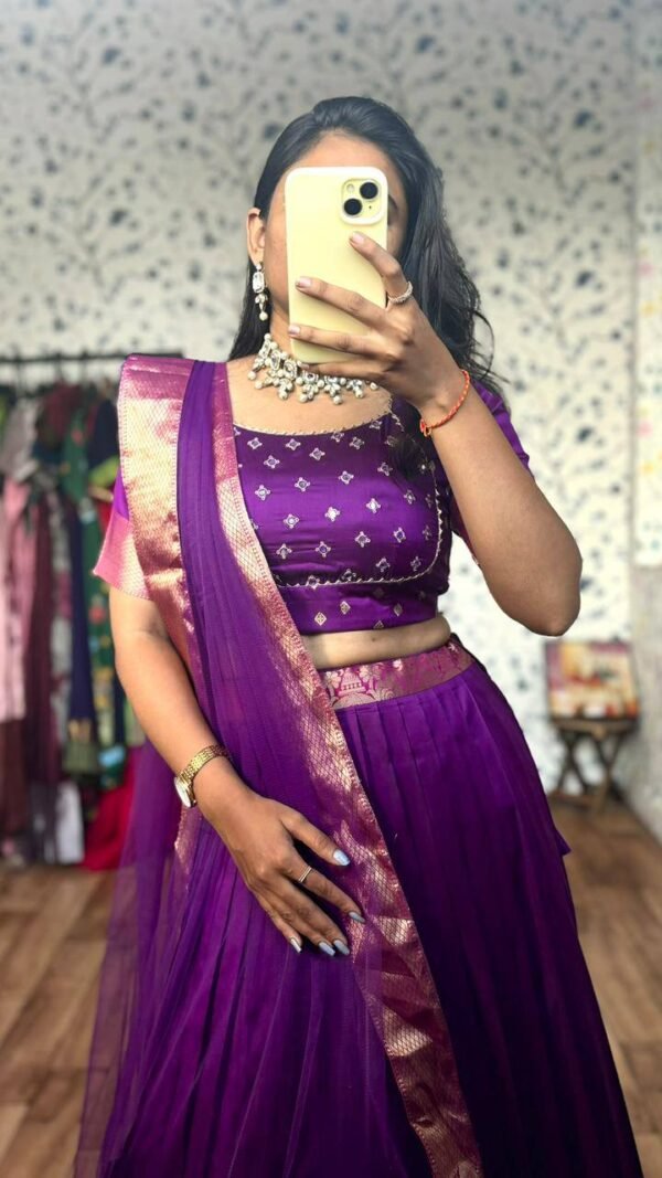 Maggam Pattu Lehenga – Limited Edition ✨ - Image 2