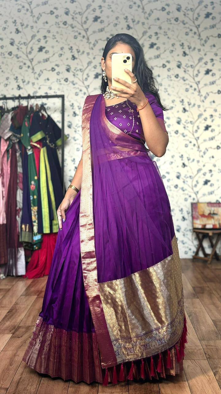 Maggam Pattu Lehenga – Limited Edition ✨ - Image 3