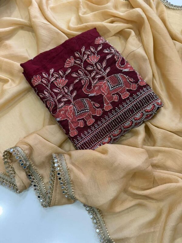 Rangoli crush saree - Image 4