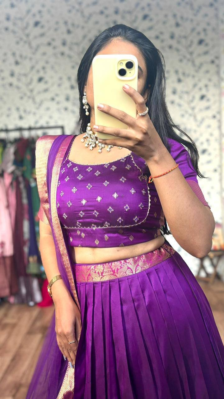 Maggam Pattu Lehenga – Limited Edition ✨ - Image 6