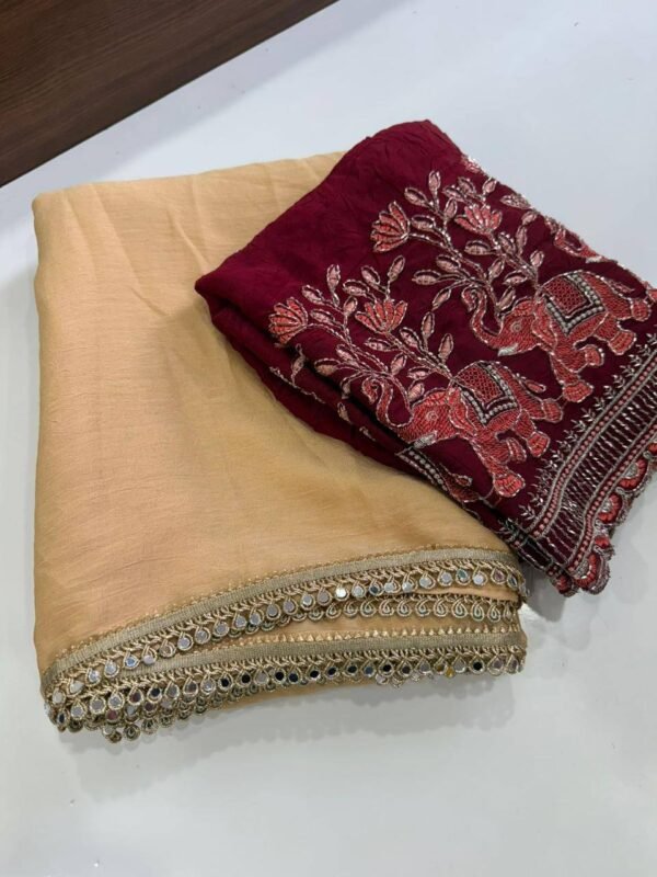 Rangoli crush saree - Image 6