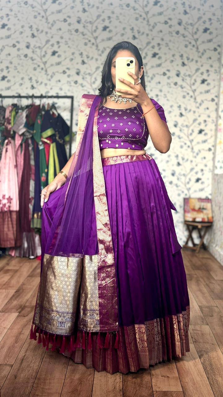 Maggam Pattu Lehenga – Limited Edition ✨ - Image 1