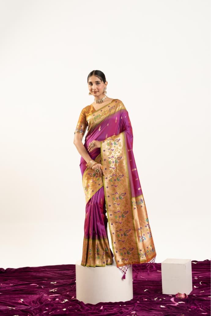 VAISHU - Banarasi Paithani Silk Saree - Image 21