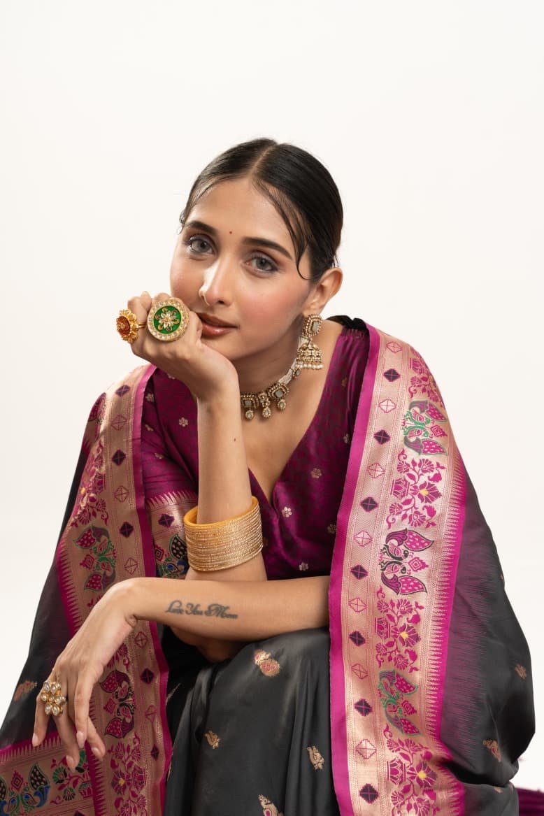 VAISHU - Banarasi Paithani Silk Saree - Image 17